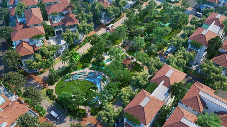 Sun Tropical Village có tổng diện tích cây nhiệt đới lên tới 19.000 m2 (Ảnh phối cảnh minh họa: Sun Property).