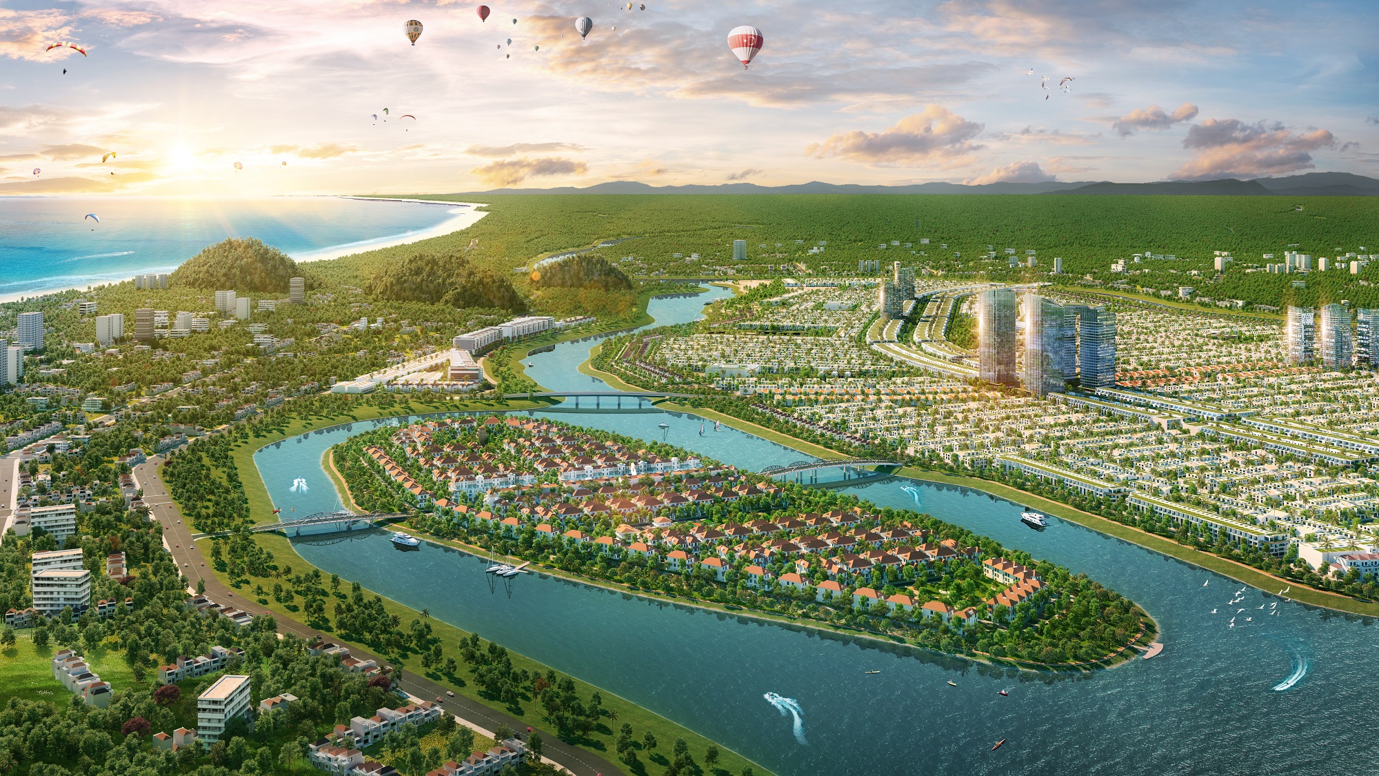 Sắp tới, Sun Property sẽ viết nên chương mới của hành trình làm đẹp Đà Nẵng với Sunneva Island. Ảnh phối cảnh minh họa